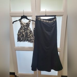 Sequin heart two peice formal prom dress